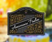New personalized birthday label template in vintage style
