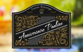 New personalized birthday label template in vintage style