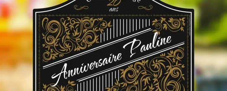 New personalized birthday label template in vintage style