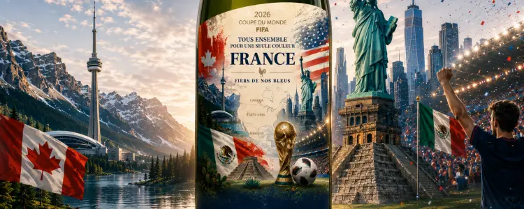 Etiqueta personalizada copa del mundo de fútbol 2026: cree una botella única para apoyar a los Bleus