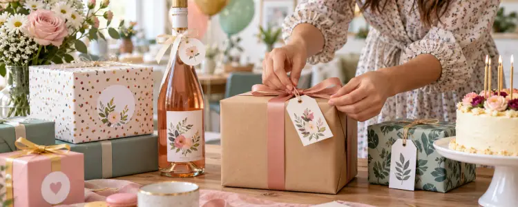 Personalized label for a birthday gift