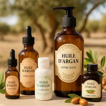 Etiqueta personalizable para aceite de argán