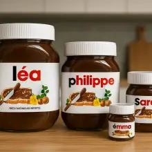 Étiquettes personnalisées pour nutella