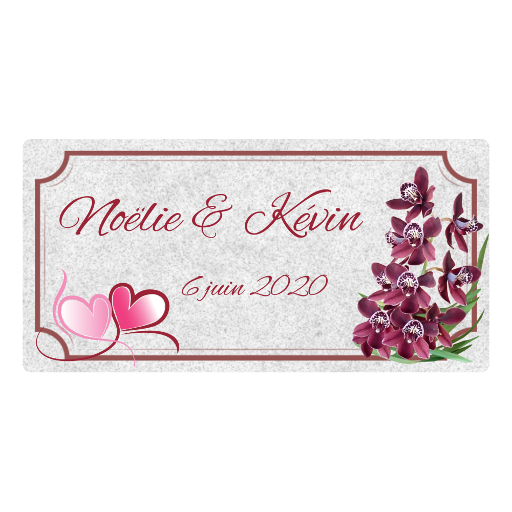 Petite étiquette personnalisée autocollante mariage violet