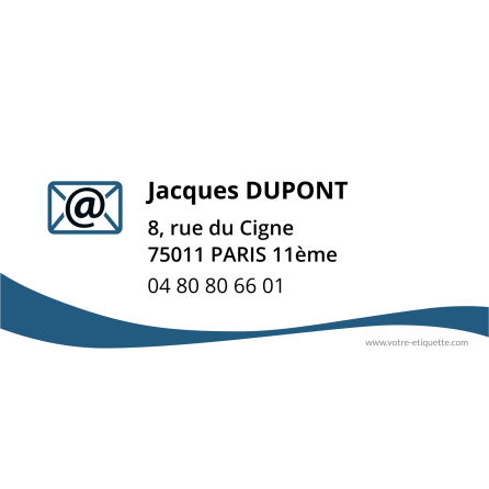 Étiquette autocollante personnalisée adresse bleue