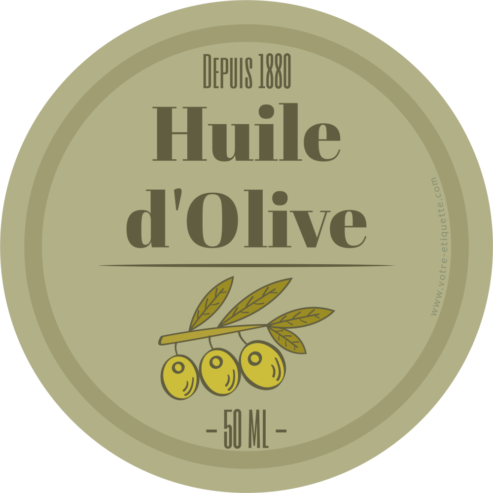Étiquette autocollante personnalisée huile d'olive ronde