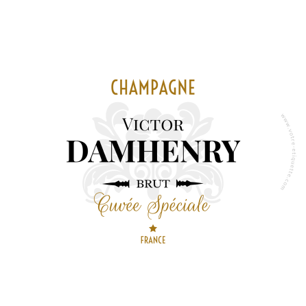 Étiquette autocollante personnalisée Champagne Damhenry