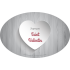 Étiquette personnalisée autocollante modèle Saint Valentin ovale grise