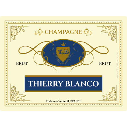 Étiquette autocollante personnalisée Champagne Blanco