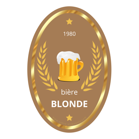 Étiquette personnalisée modèle bière blonde