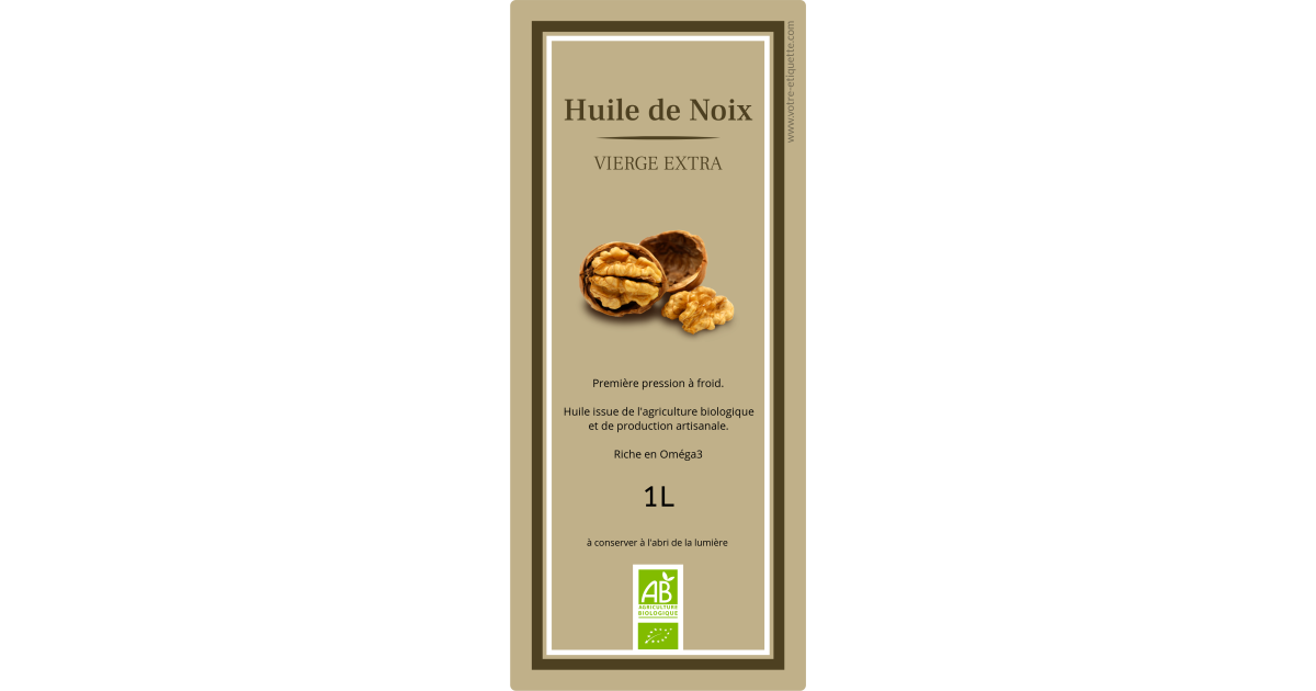 Etiquette Autocollante Personnalisee Huile De Noix Bio