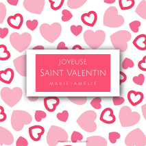 Personalized label template pink heart Valentine's Day