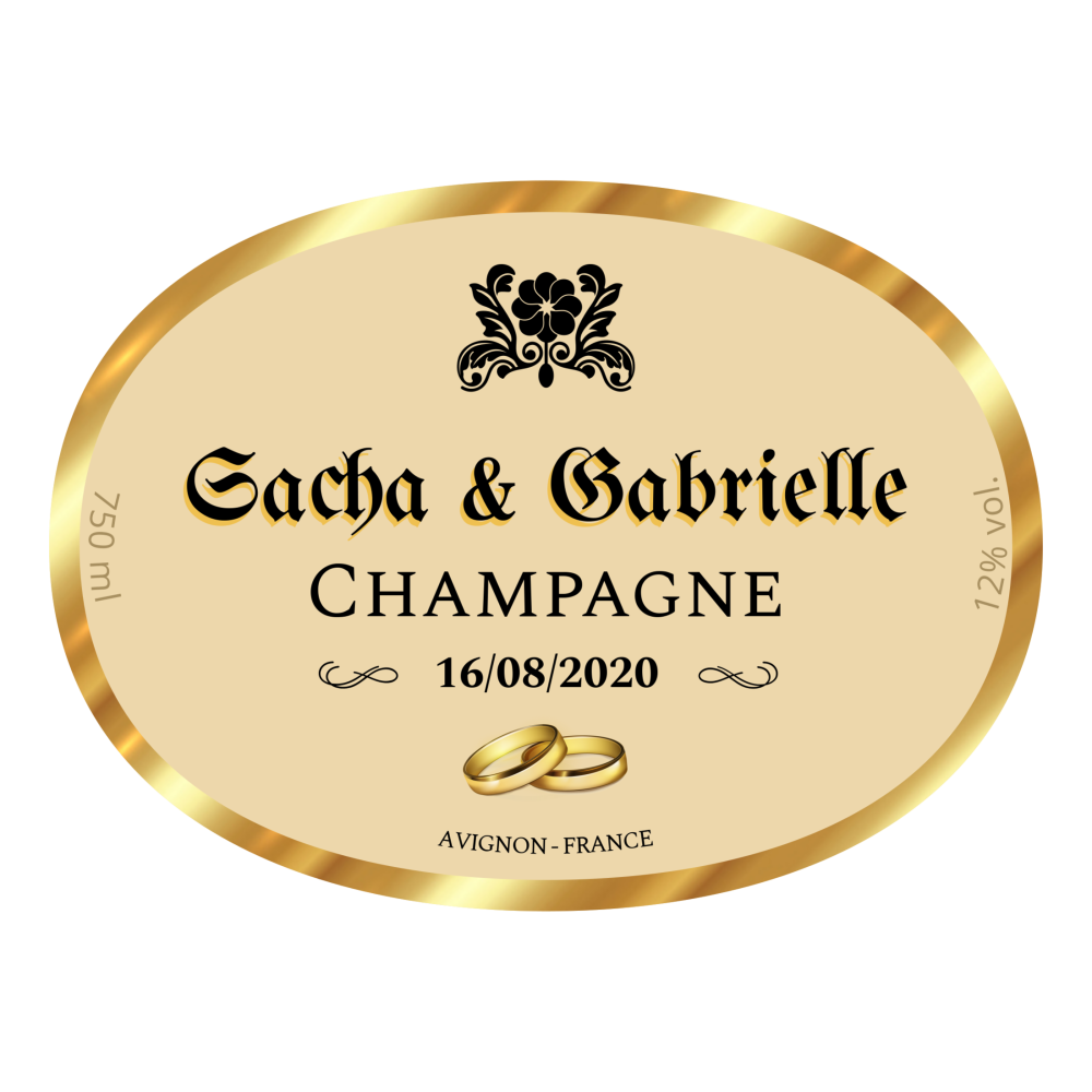 Étiquettes de champagne personnalisée