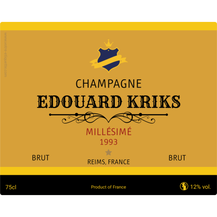 Étiquette autocollante personnalisée Champagne Kriks