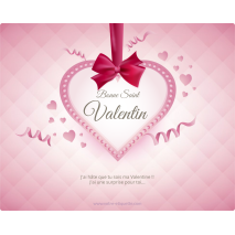 Étiquette personnalisée autocollante modèle coeur ruban saint Valentin