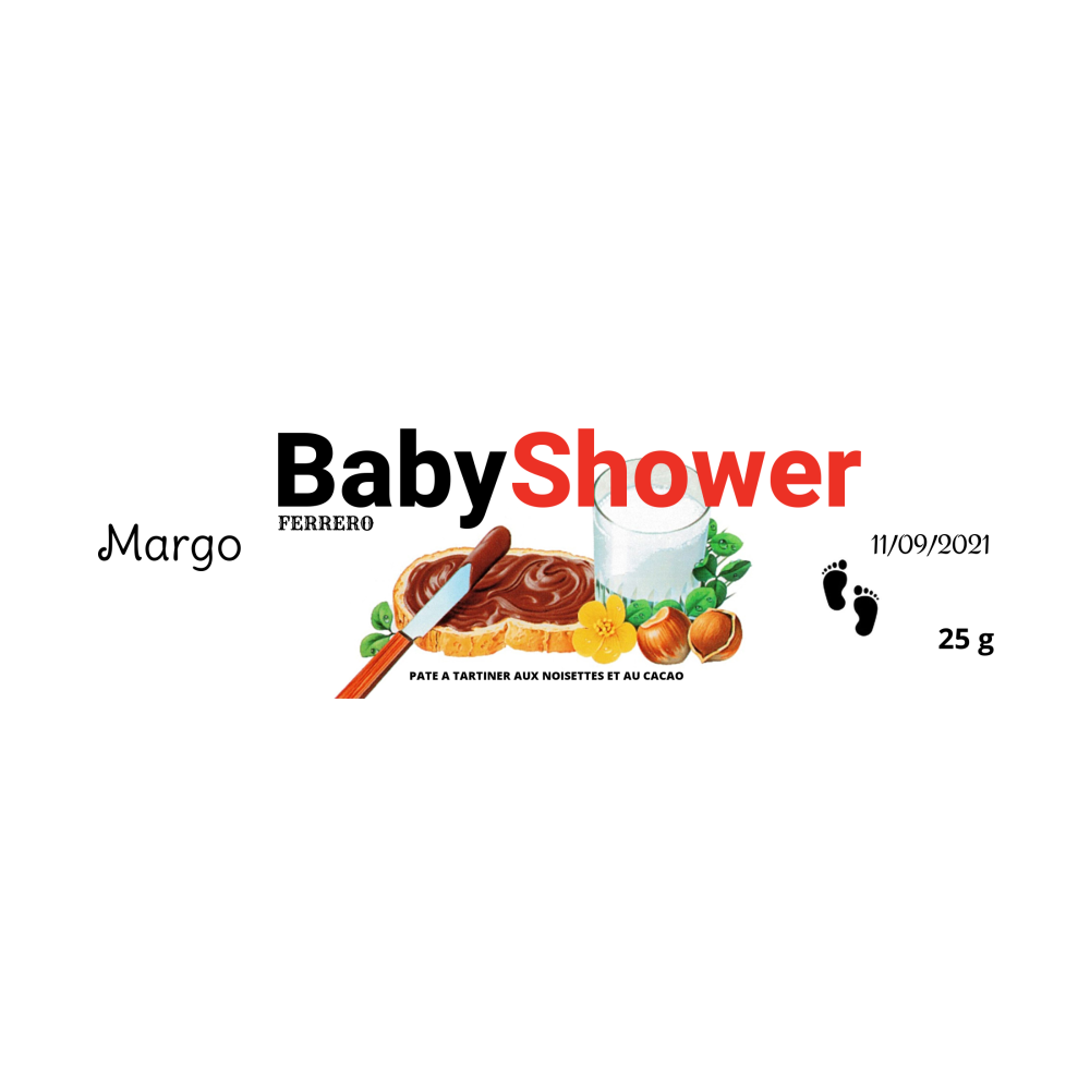 Étiquette autocollante pour mini pot de Nutella Baby Shower
