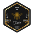 Étiquette noire autocollante personnalisée miel hexagone