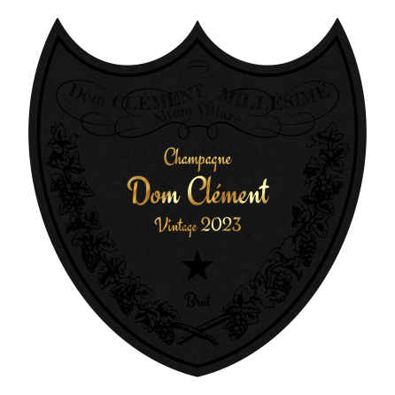 Étiquette personnalisée autocollante Dom Pérignon Noir et Or