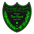 Étiquette personnalisée autocollante Dom Pérignon Noir et vert fluo