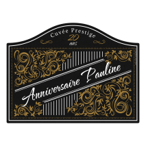 Étiquette autocollante personnalisée bombée vintage papier noir