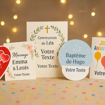 Personaliseerbare etiketten voor speciale gelegenheden
