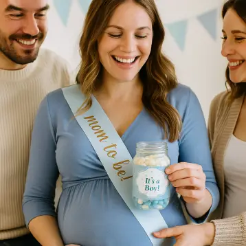 Personaliseerbaar babyshowerlabel