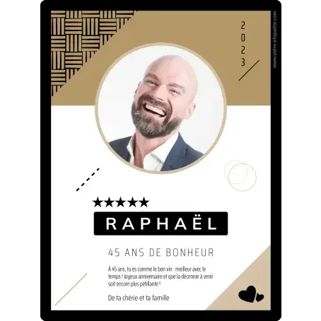 Modelo de etiqueta personalizada con foto
