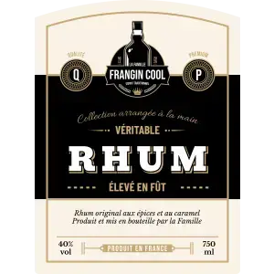 Custom rum label timeless classic design