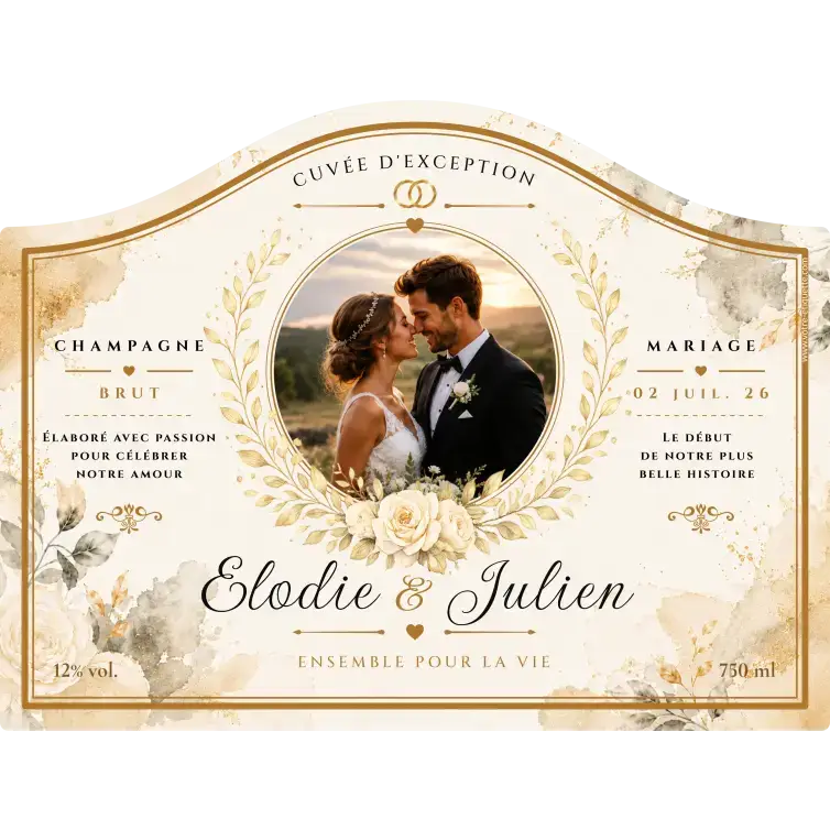 Etiqueta personalizada para boda
