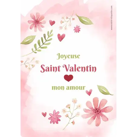 Etiqueta personalizada modelo San Valentín