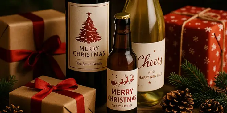 Personalisierte etiketten für weihnachten