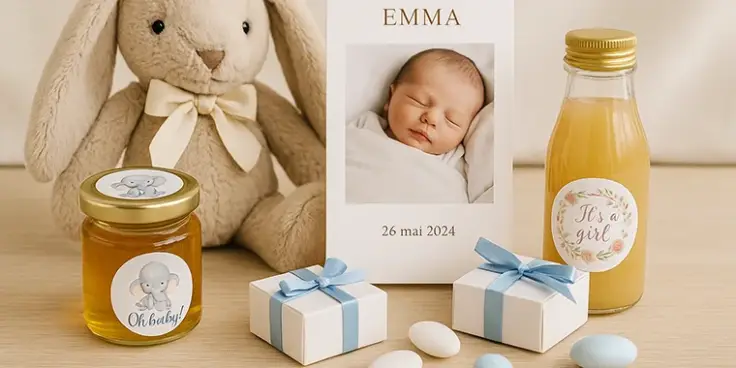 Étiquettes personnalisées pour naissance