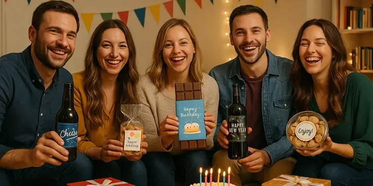 Custom labels for celebrations