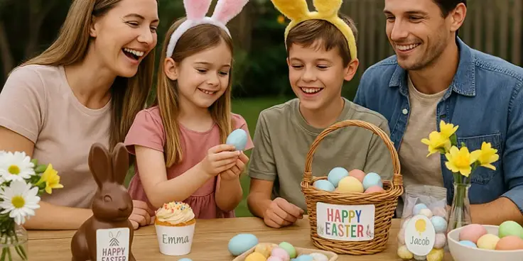 Personalisierte etiketten für ostern