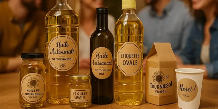 Custom labels for sunflower oil