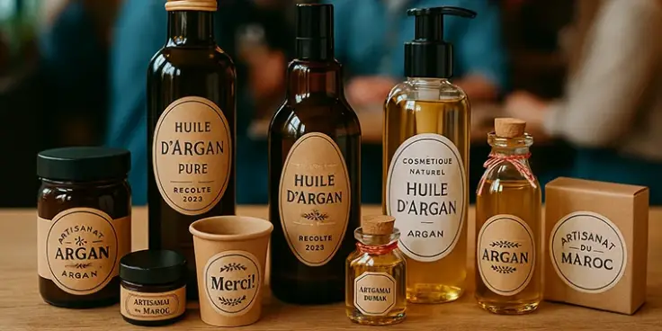 Personalisierte etiketten f&uuml;r argan&ouml;l