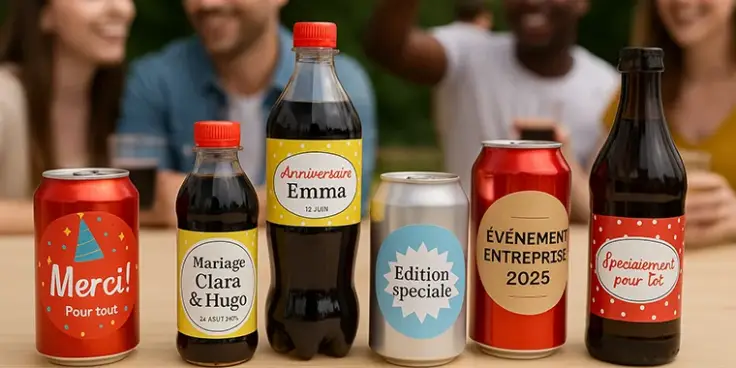 Custom labels for soda bottles