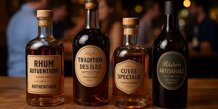 &Eacute;tiquettes personnalis&eacute;es pour rhum
