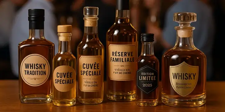 &Eacute;tiquettes personnalis&eacute;es pour whisky