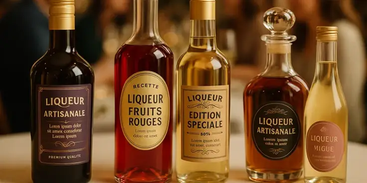 Custom labels for liqueur