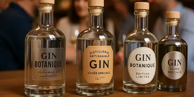 &Eacute;tiquettes personnalis&eacute;es pour bouteille de gin