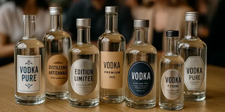 &Eacute;tiquettes personnalis&eacute;es pour vodka
