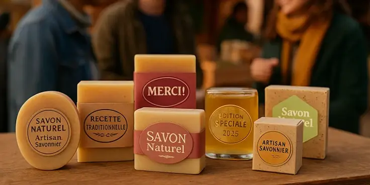 &Eacute;tiquettes personnalis&eacute;es pour savon