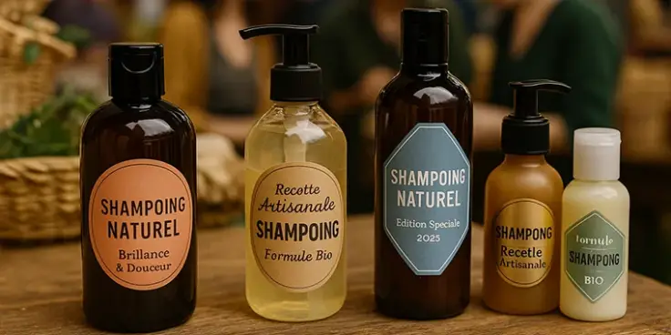 &Eacute;tiquettes personnalis&eacute;es pour shampoing