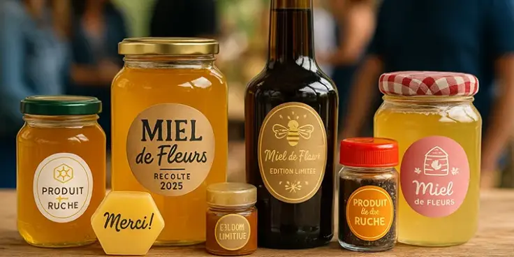 &Eacute;tiquettes personnalis&eacute;es pour apiculture