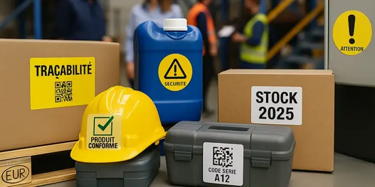 Étiquettes personnalisées pour industrie et manutention