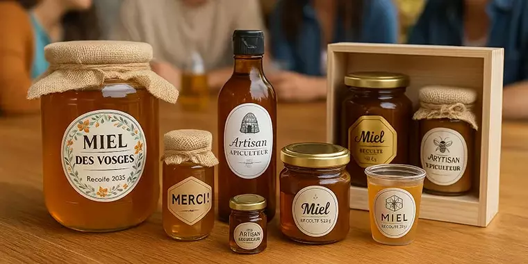 Étiquettes personnalisées pour pot de miel