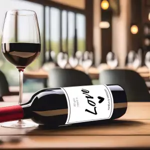 Personalized wedding label Love modern black and white design