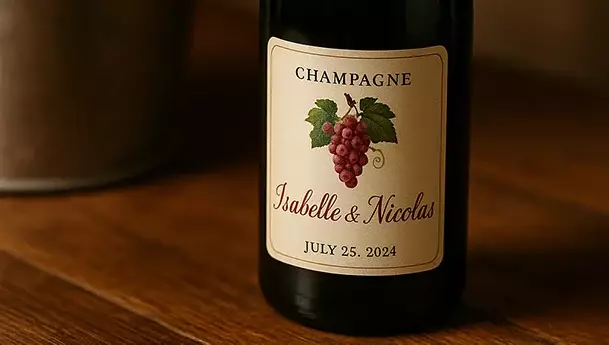 Stick the new label on a clean and dry bottle