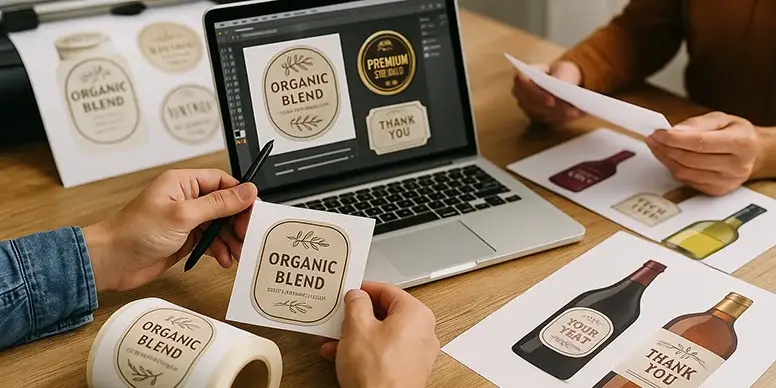 Custengine, ein kostenloser online-editor f&uuml;r all Ihre personalisierten etiketten